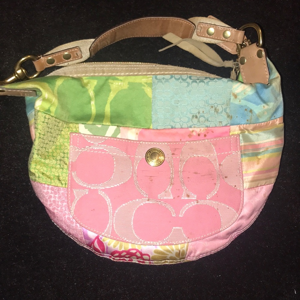 Coach Hampton Scribble Signature Hobo